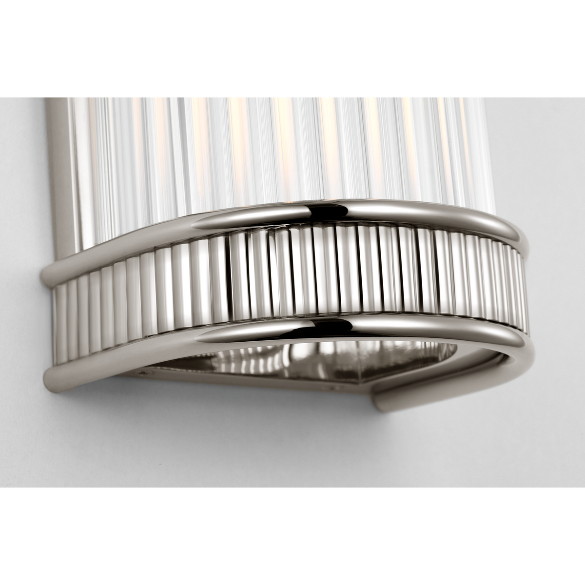 Marie Flanigan Menil 24" Linear Bath Sconce in Polished Nickel with Crystal Rods W4.25" x H24" x E3.5"