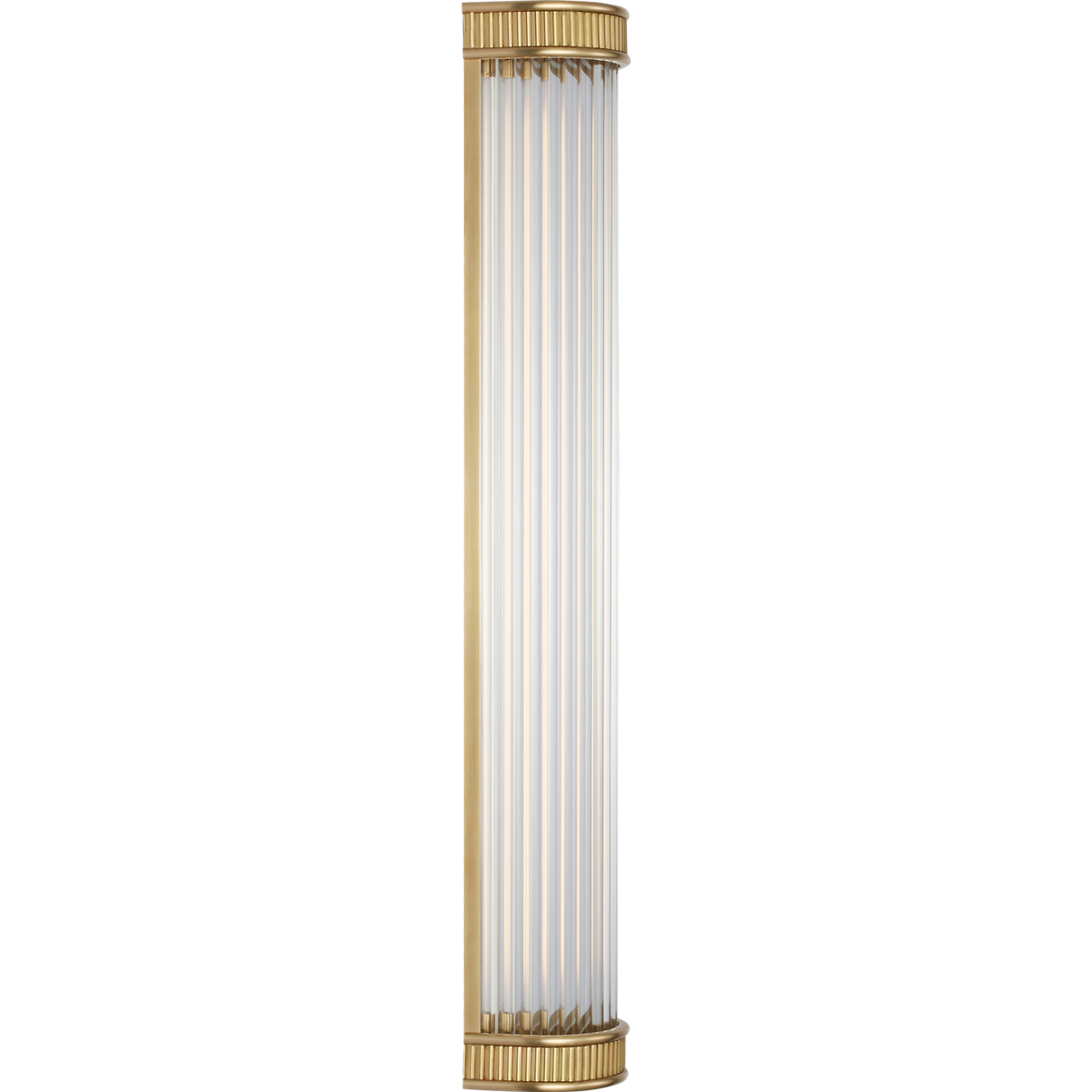 Marie Flanigan Menil 24" Linear Bath Sconce in Soft Brass with Crystal Rods W4.25" x H24" x E3.5"