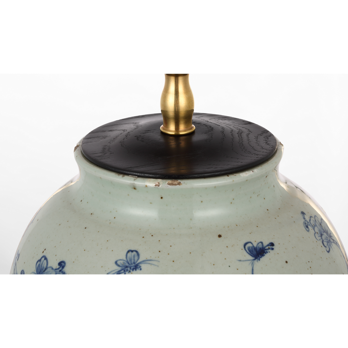 Marie Flanigan Emory 30" Table Lamp in Antique Blue and White with Silk Pleated Shade W19.5" x H29.75"