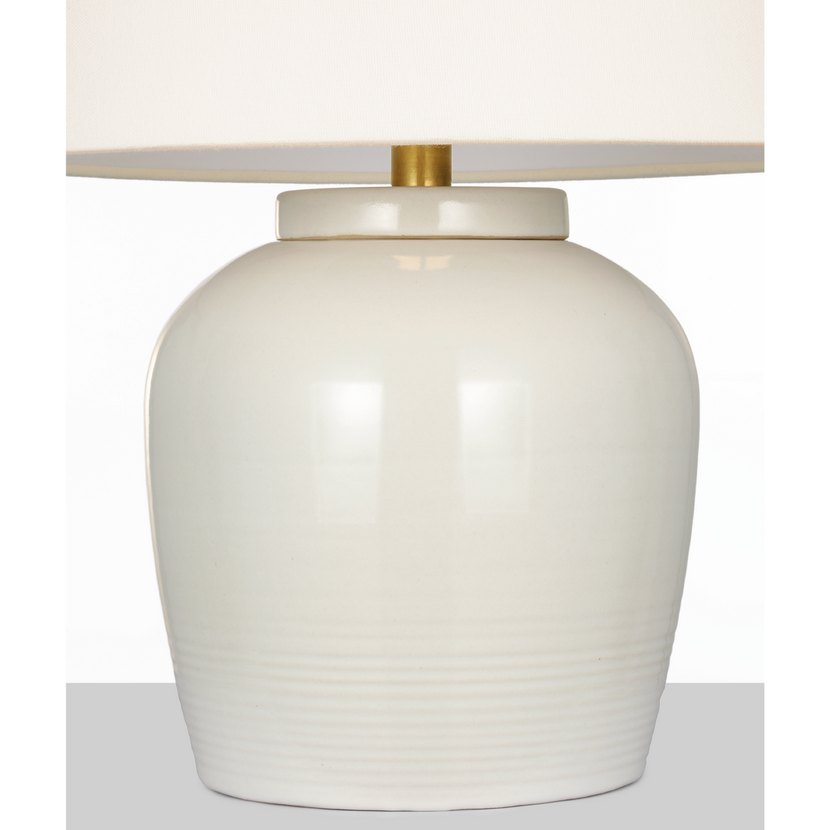 Marie Flanigan Nora Small Cordless Table Lamp in Ivory with Linen Shade W12.5" x H16.5"