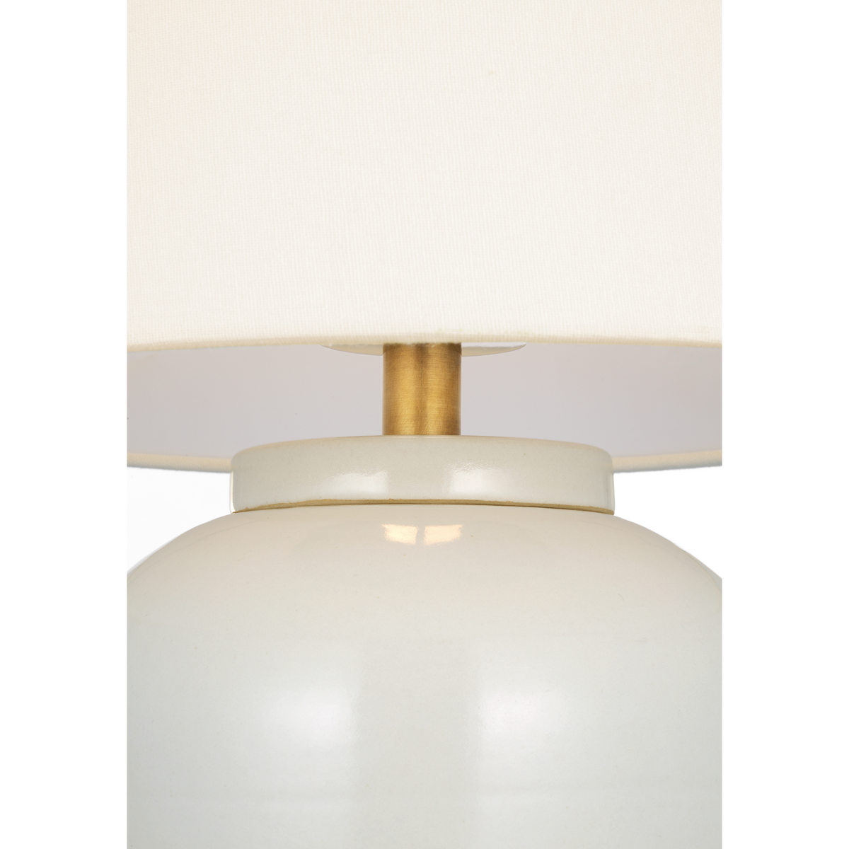Marie Flanigan Nora Small Cordless Table Lamp in Ivory with Linen Shade W12.5" x H16.5"