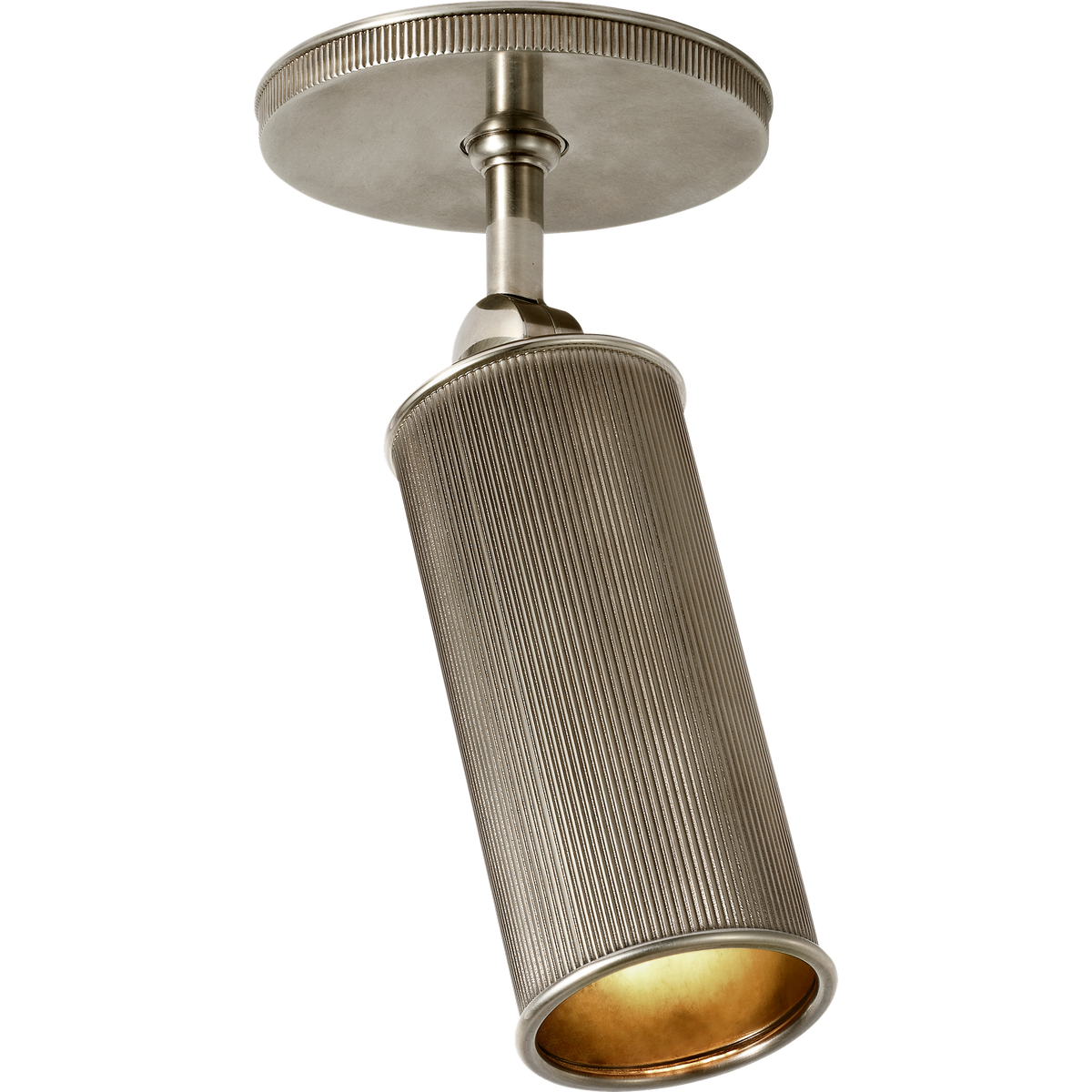 Marie Flanigan Tate 8" Pivoting Monopoint Flush Mount in Pewter W2.5" x H8.25"