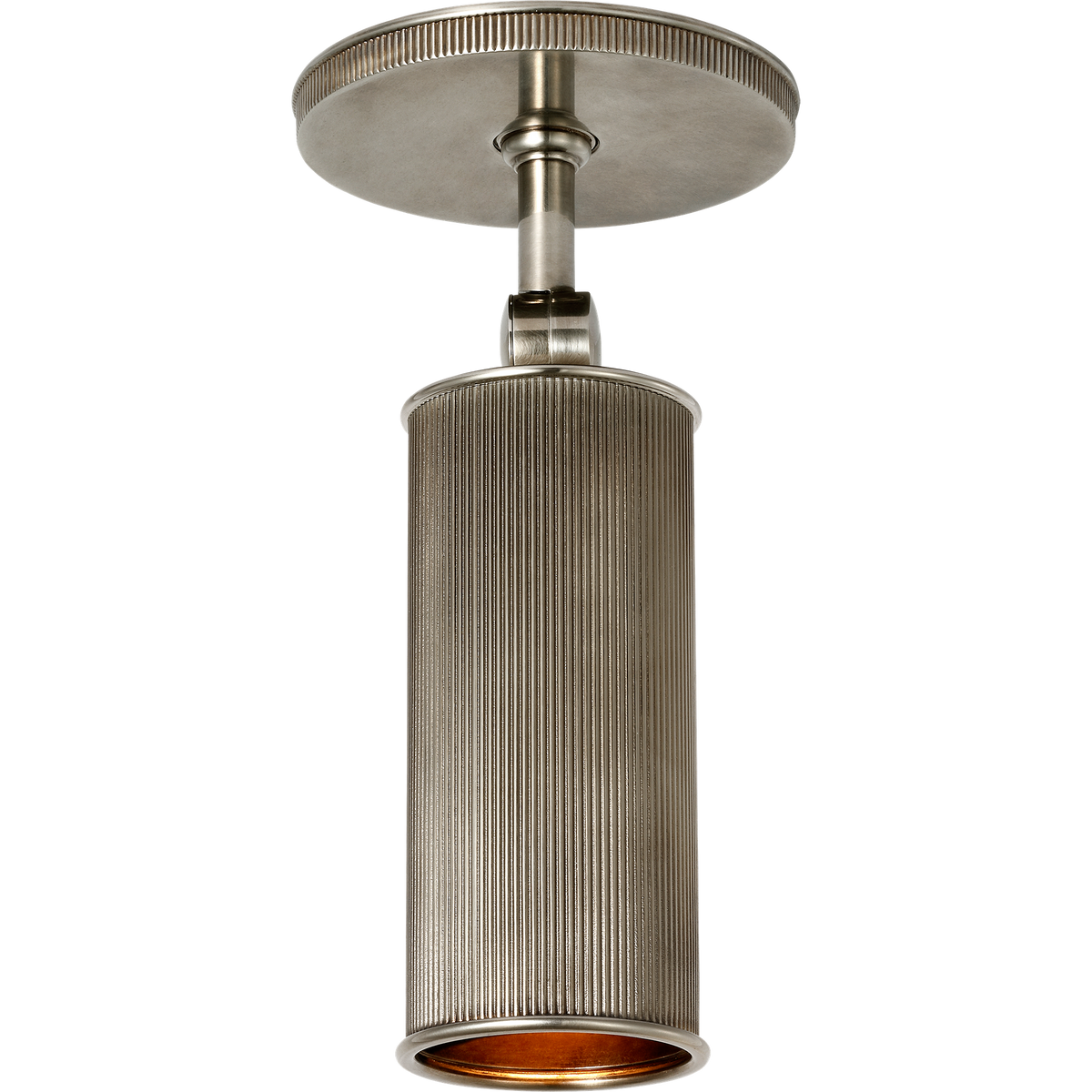 Marie Flanigan Tate 8" Pivoting Monopoint Flush Mount in Pewter W2.5" x H8.25"