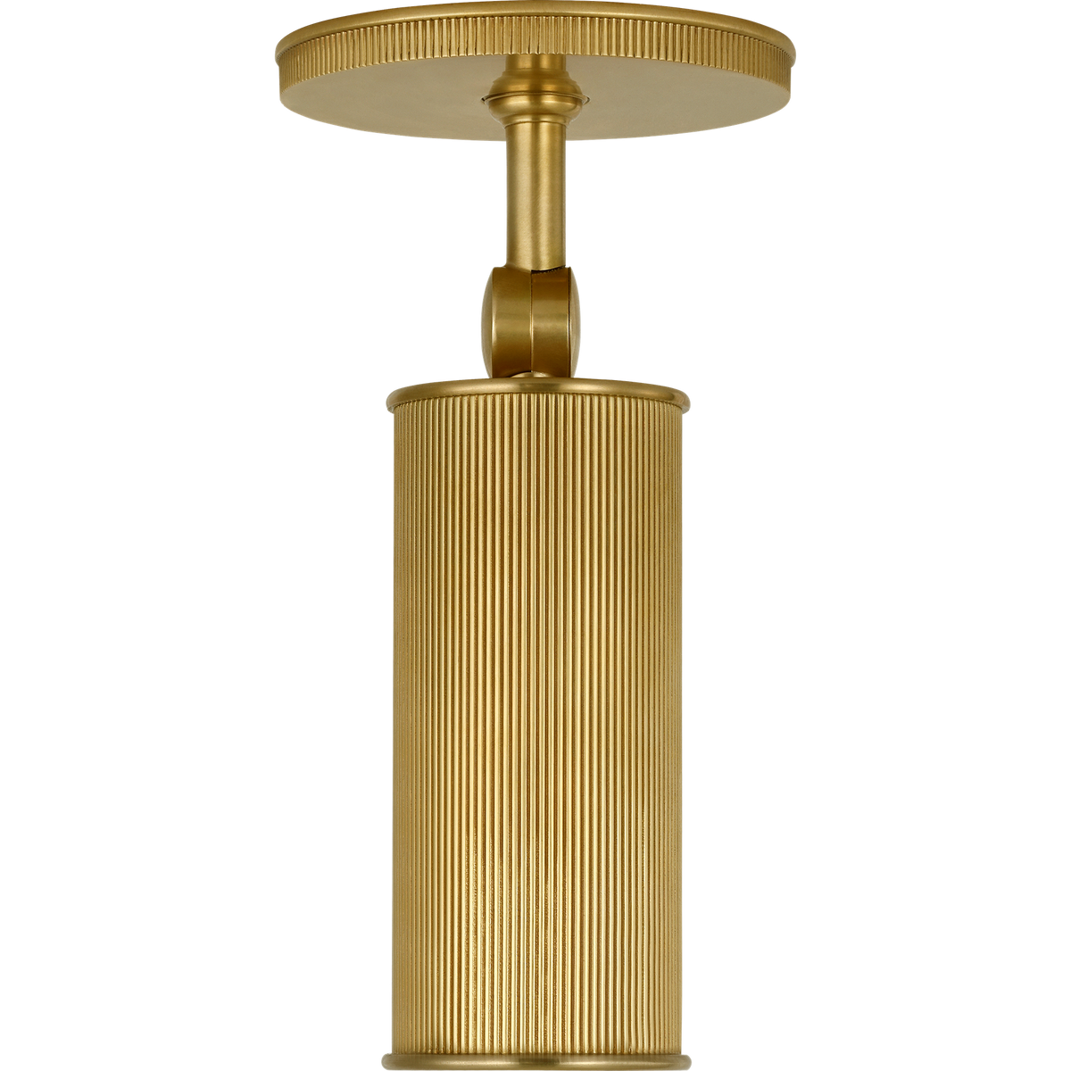 Marie Flanigan Tate 8" Pivoting Monopoint Flush Mount in Soft Brass W2.5" x H8.25"