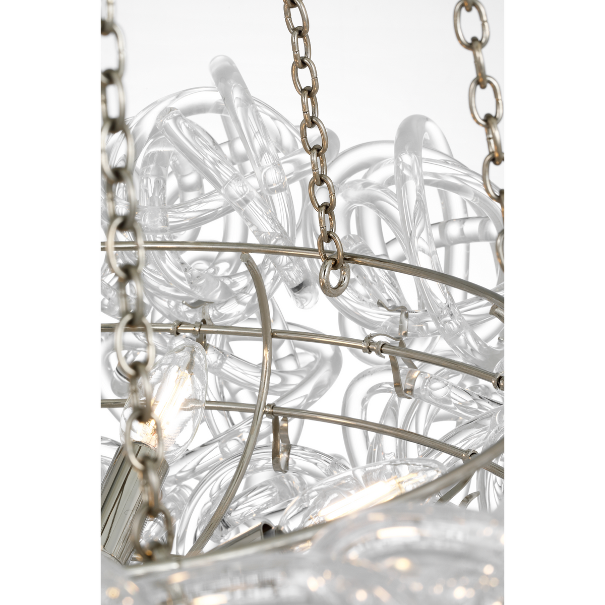 Marie Flanigan Aurelie 30" Chandelier in Pewter and Clear Acrylic W29.25"