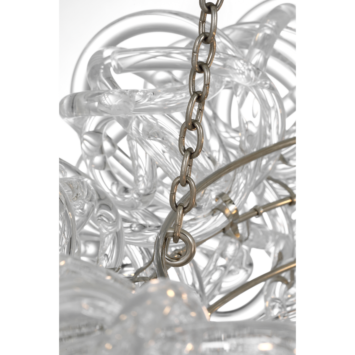 Marie Flanigan Aurelie 30" Chandelier in Pewter and Clear Acrylic W29.25"