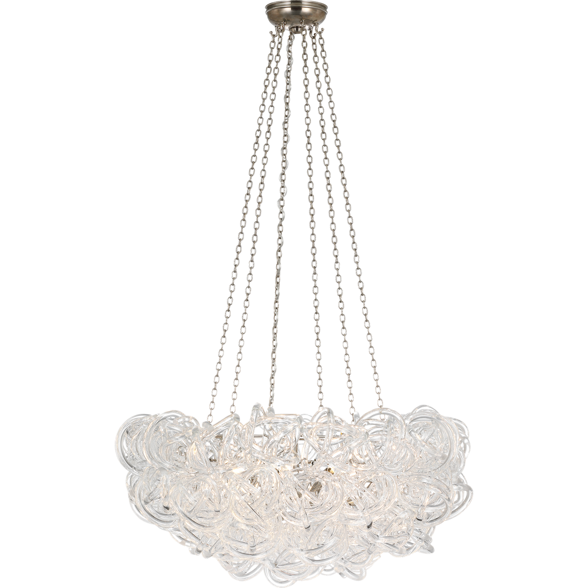 Marie Flanigan Aurelie 30" Chandelier in Pewter and Clear Acrylic W29.25"