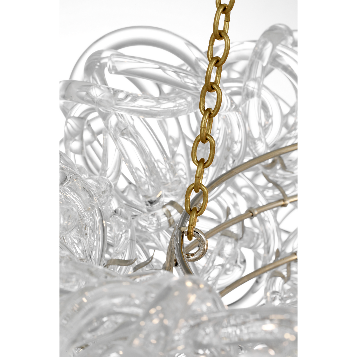 Marie Flanigan Aurelie 30" Chandelier in Soft Brass and Clear Acrylic W29.25"