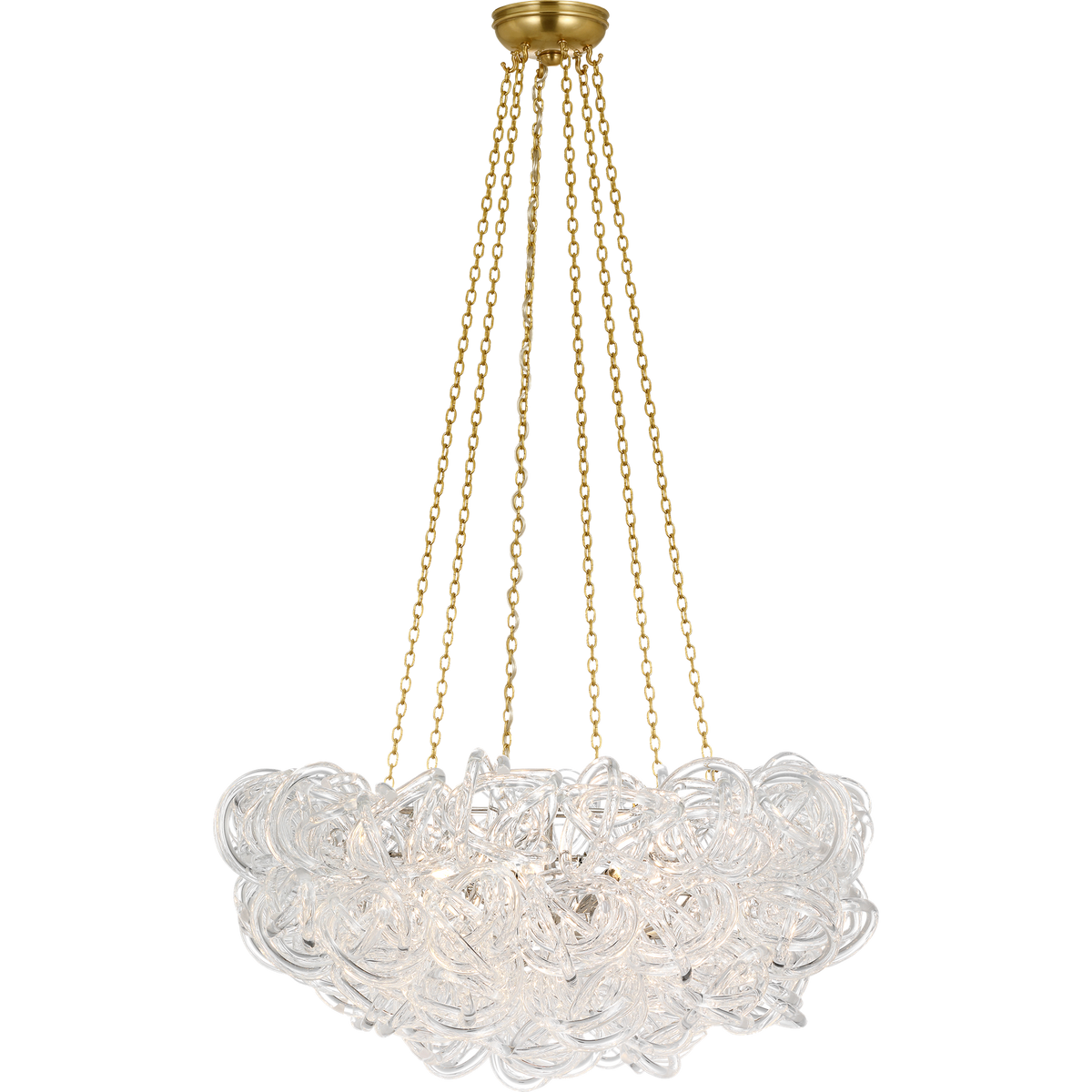 Marie Flanigan Aurelie 30" Chandelier in Soft Brass and Clear Acrylic W29.25"
