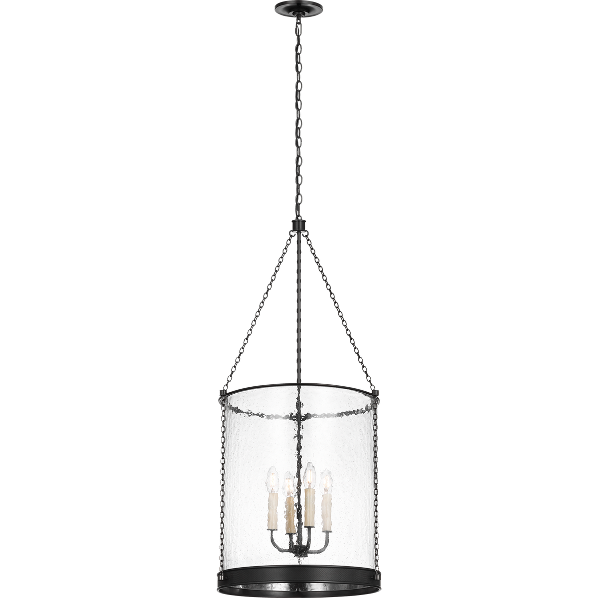 Marie Flanigan Reese 17" Lantern in Bronze with Clear Restoration Glass W17" x H39.5"