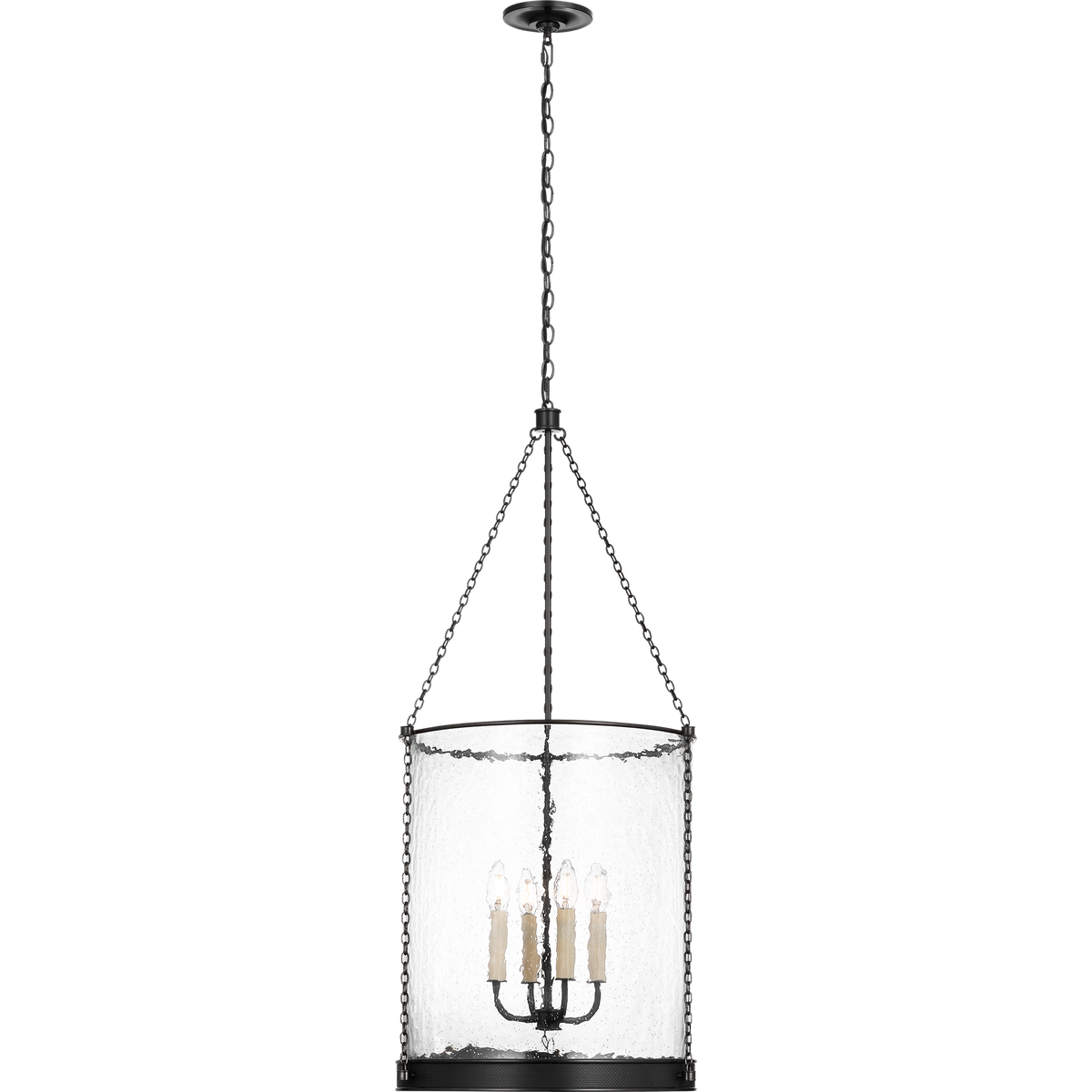 Marie Flanigan Reese 17" Lantern in Bronze with Clear Restoration Glass W17" x H39.5"