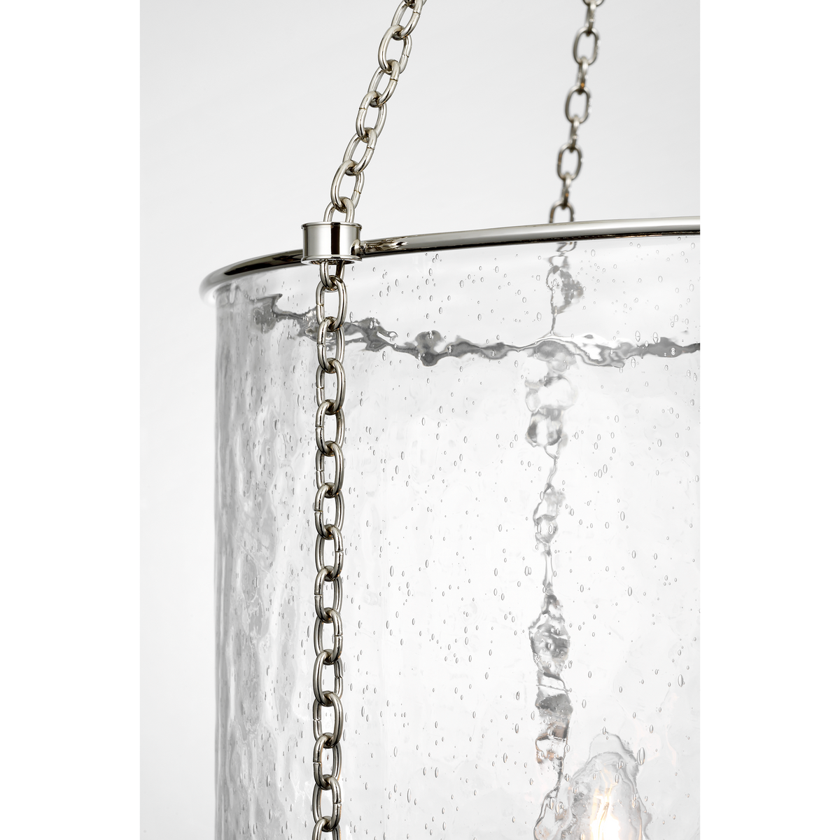 Marie Flanigan Reese 17" Lantern in Polished Nickel with Clear Restoration Glass W17" x H39.5"