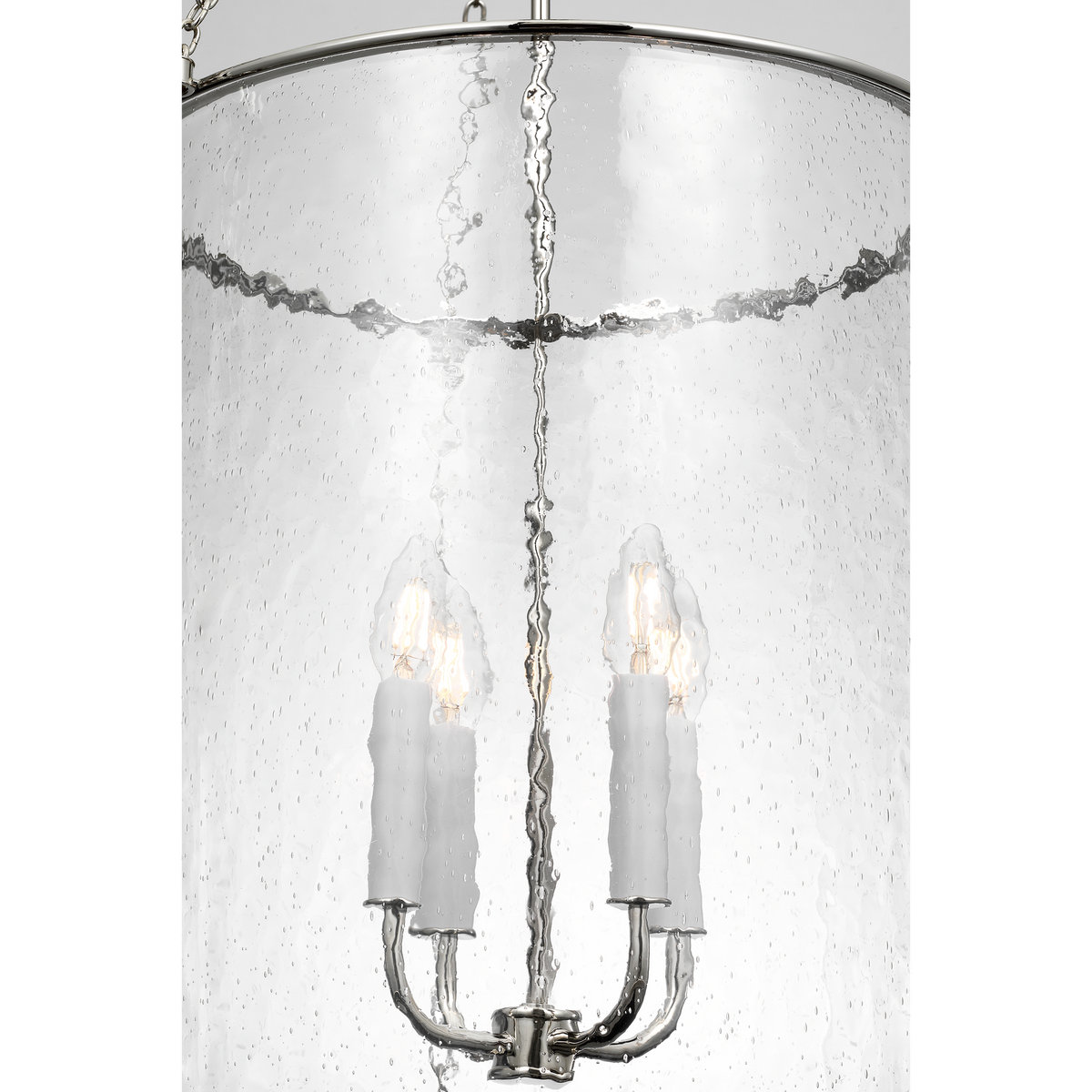 Marie Flanigan Reese 17" Lantern in Polished Nickel with Clear Restoration Glass W17" x H39.5"