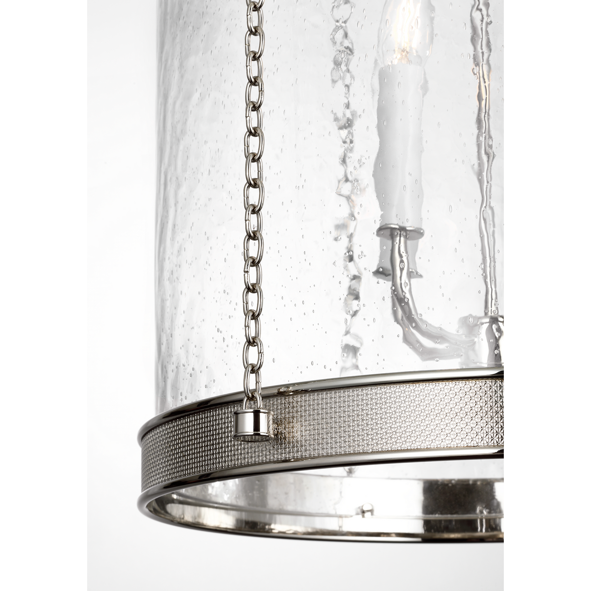 Marie Flanigan Reese 17" Lantern in Polished Nickel with Clear Restoration Glass W17" x H39.5"