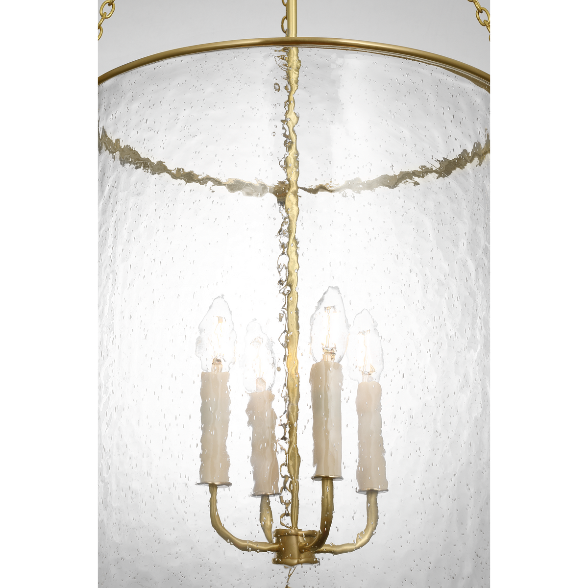 Marie Flanigan Reese 17" Lantern in Soft Brass with Clear Restoration Glass W17" x H39.5"