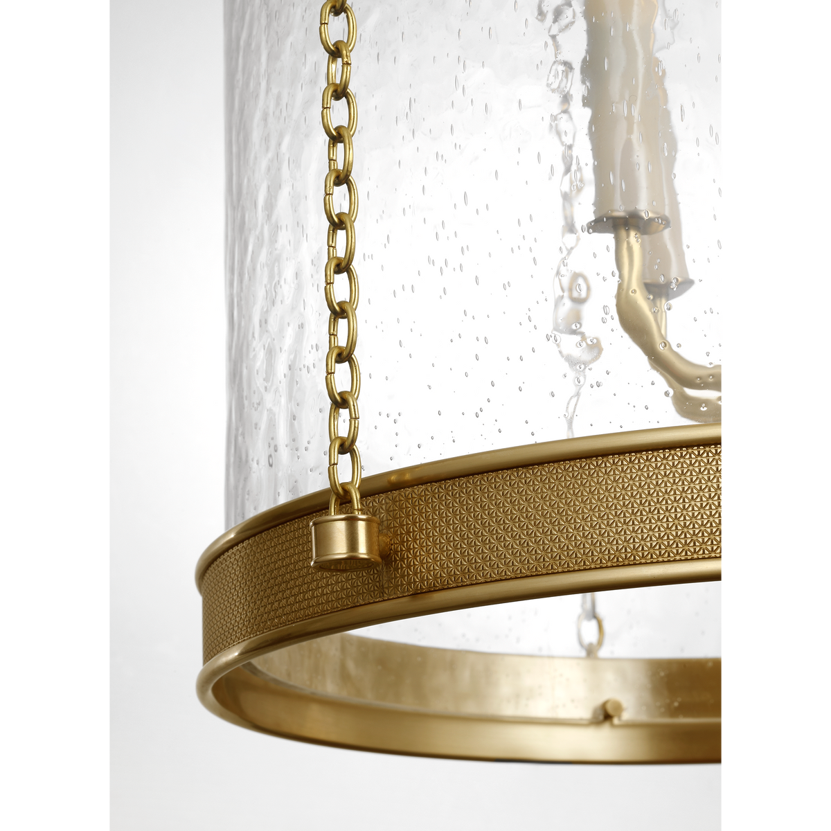 Marie Flanigan Reese 17" Lantern in Soft Brass with Clear Restoration Glass W17" x H39.5"