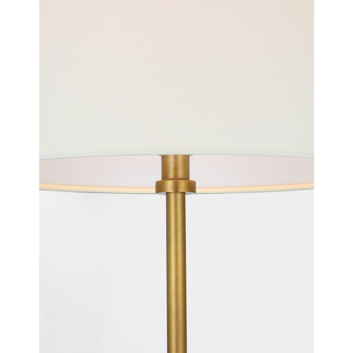 Suzanne Kasler Frederick 58" Floor Lamp in Hand-Rubbed Antique Brass with Linen Shade W13" x H58.25"