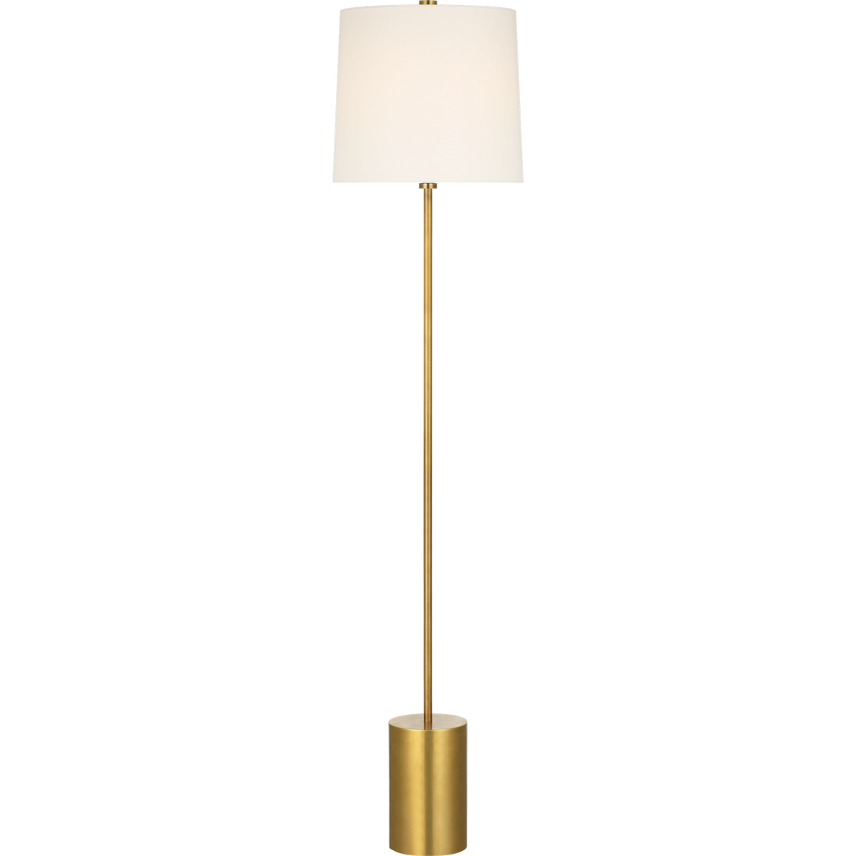 Suzanne Kasler Frederick 58" Floor Lamp in Hand-Rubbed Antique Brass with Linen Shade W13" x H58.25"