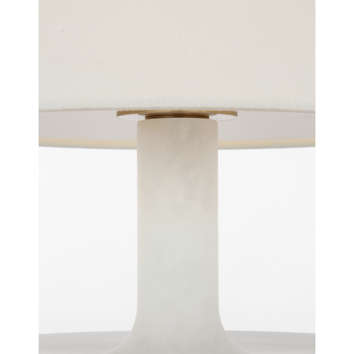 Suzanne Kasler Fayette 11" Cordless Accent Lamp in Alabaster with Linen Shade W9.5" x H11.25"