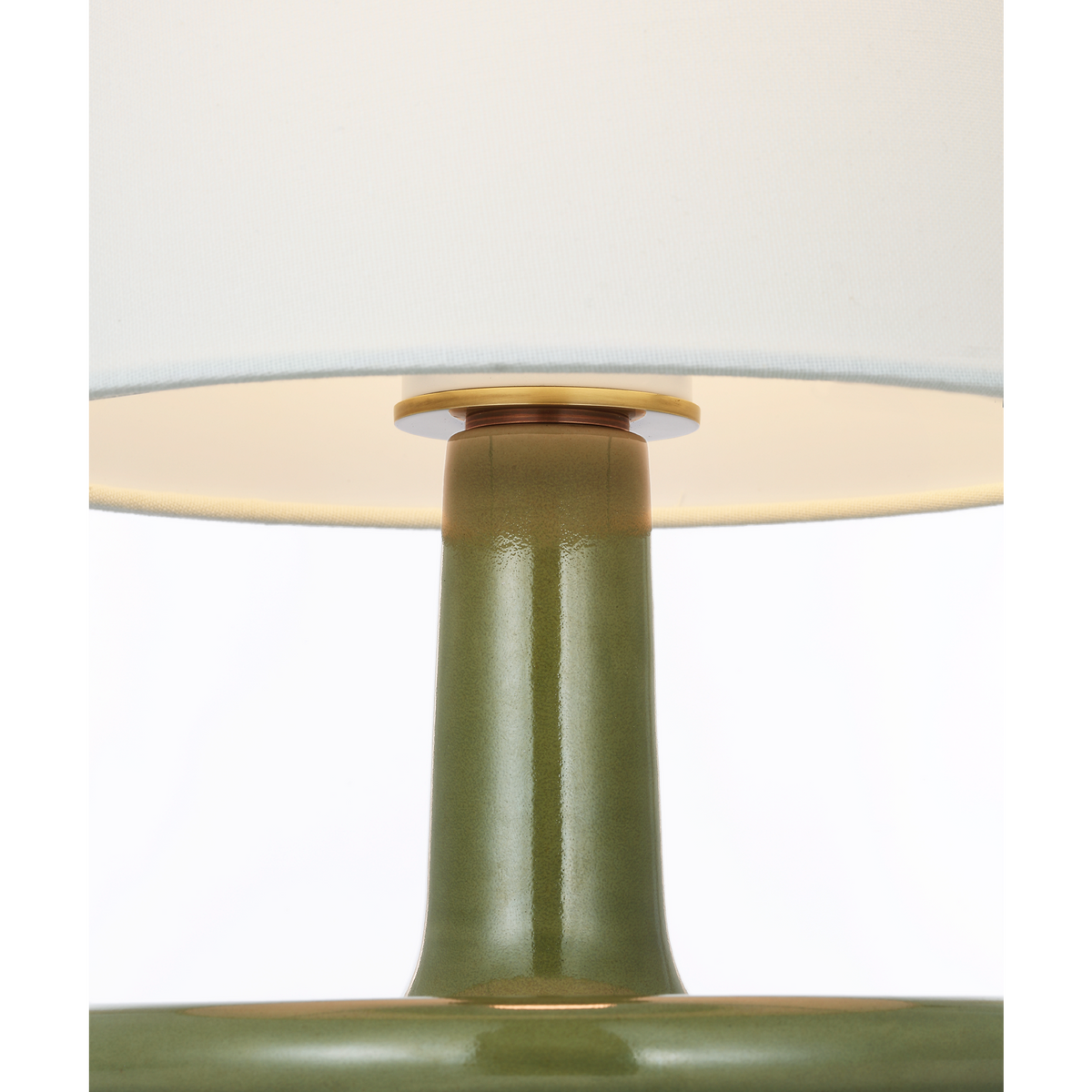 Suzanne Kasler Fayette 11" Cordless Accent Lamp in Green with Linen Shade W9.5" x H11.25"