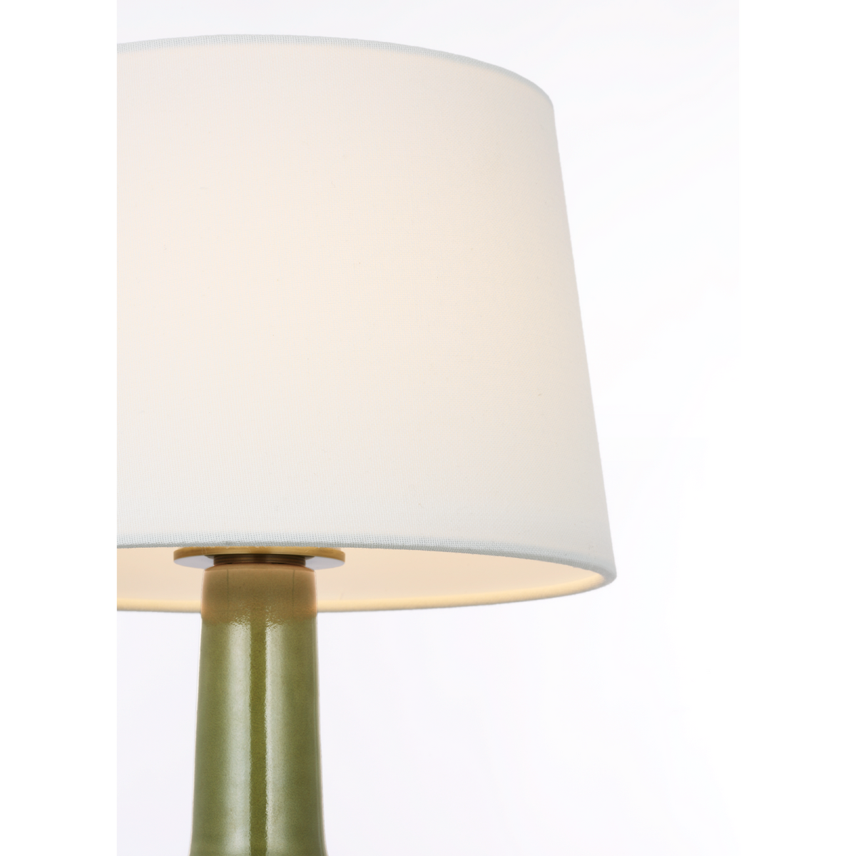 Suzanne Kasler Fayette 11" Cordless Accent Lamp in Green with Linen Shade W9.5" x H11.25"
