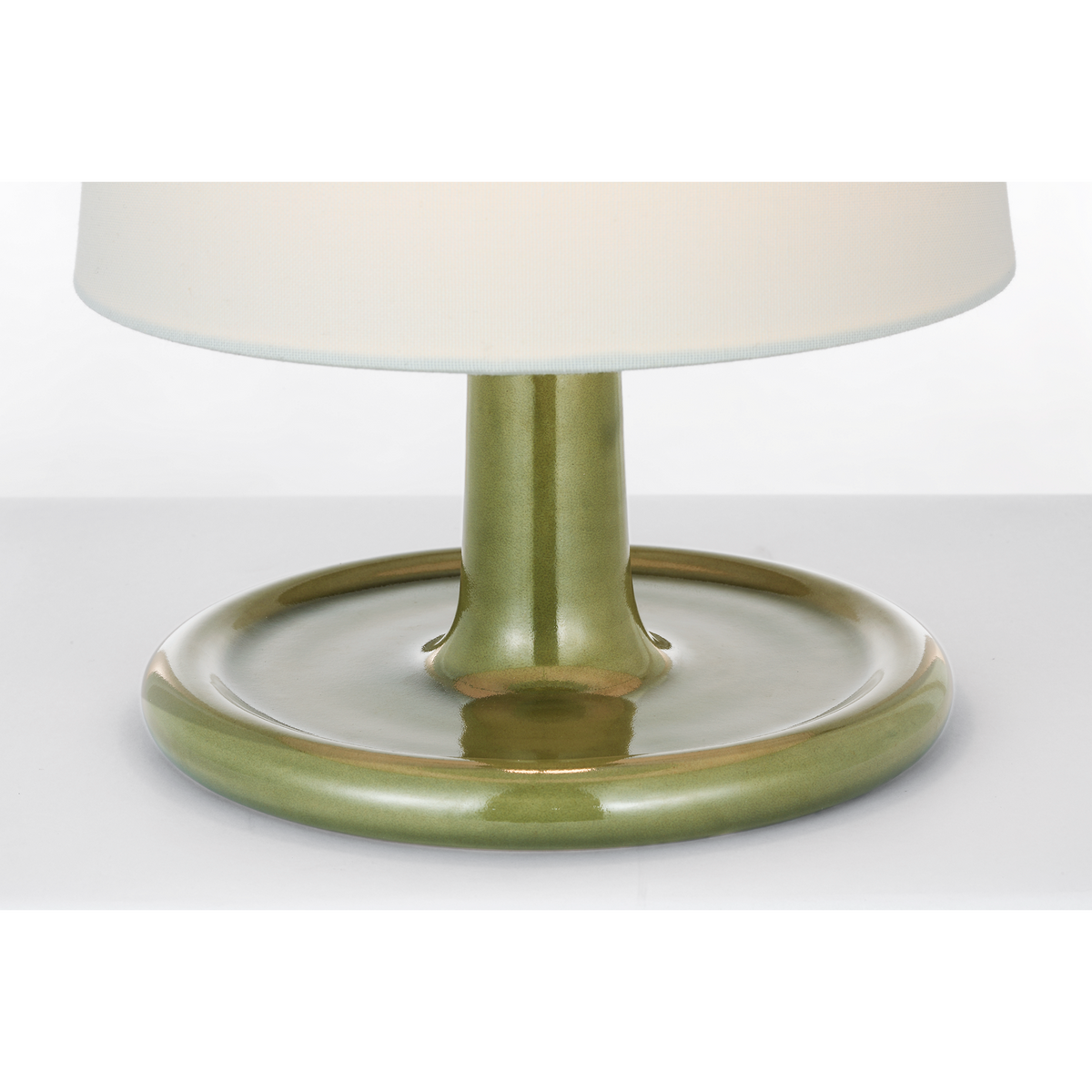 Suzanne Kasler Fayette 11" Cordless Accent Lamp in Green with Linen Shade W9.5" x H11.25"