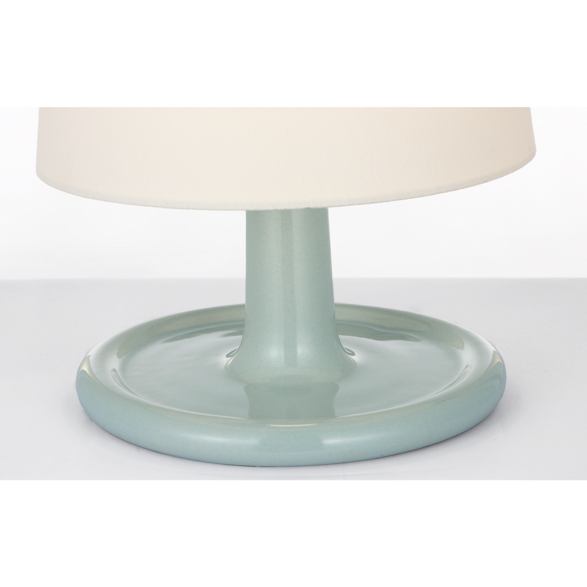 Suzanne Kasler Fayette 11" Cordless Accent Lamp in Ice Blue Porcelain with Linen Shade W9.5" x H11.25"