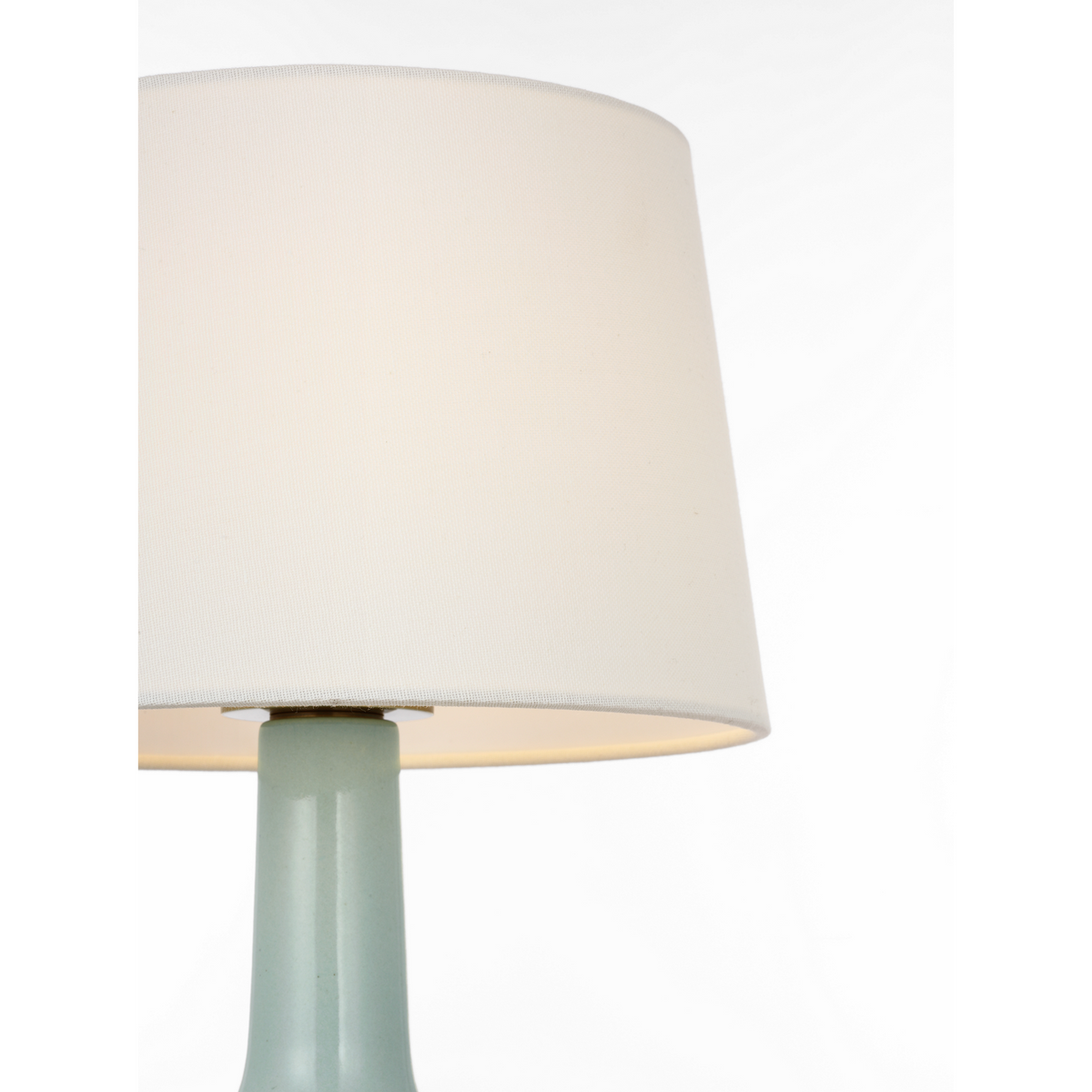 Suzanne Kasler Fayette 11" Cordless Accent Lamp in Ice Blue Porcelain with Linen Shade W9.5" x H11.25"