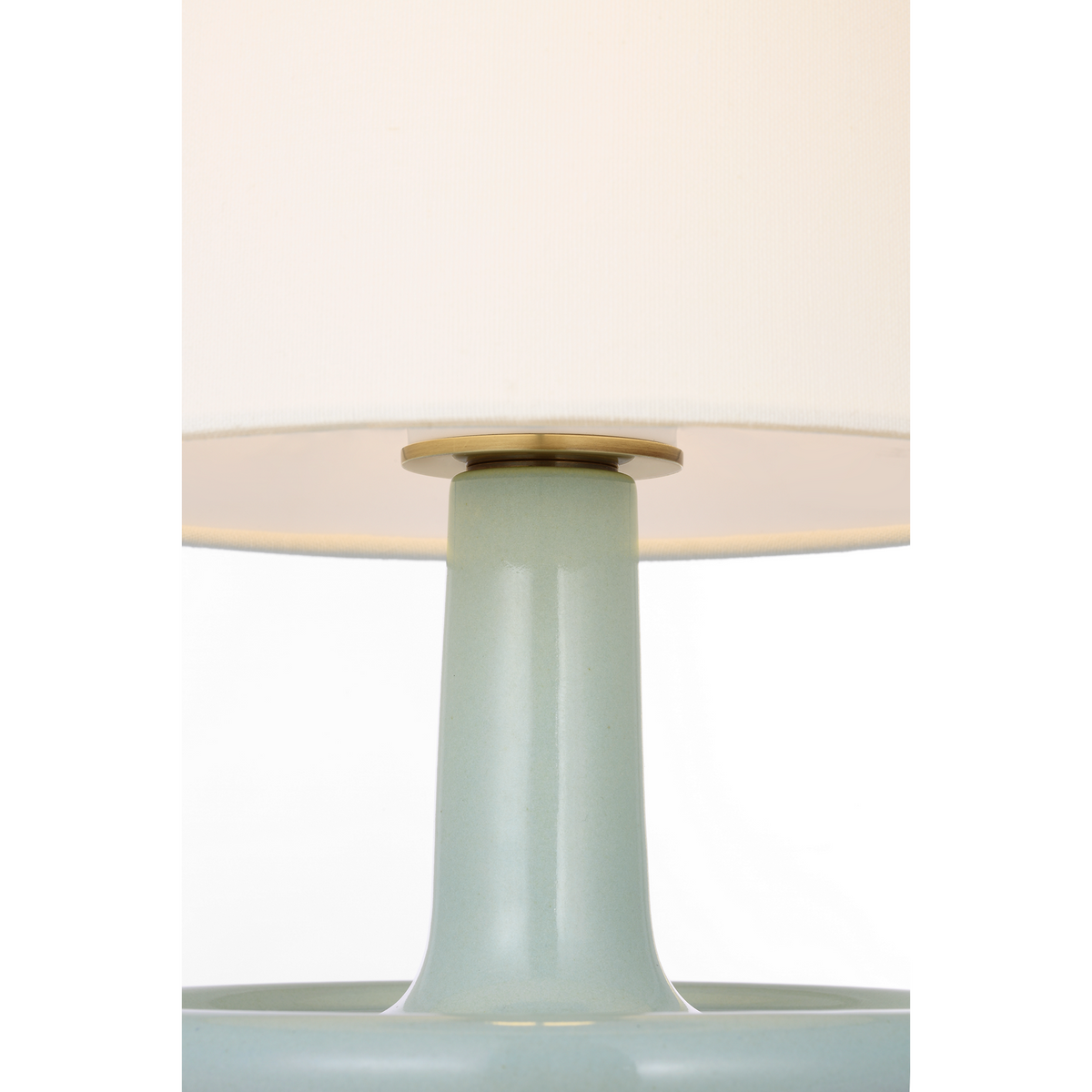 Suzanne Kasler Fayette 11" Cordless Accent Lamp in Ice Blue Porcelain with Linen Shade W9.5" x H11.25"