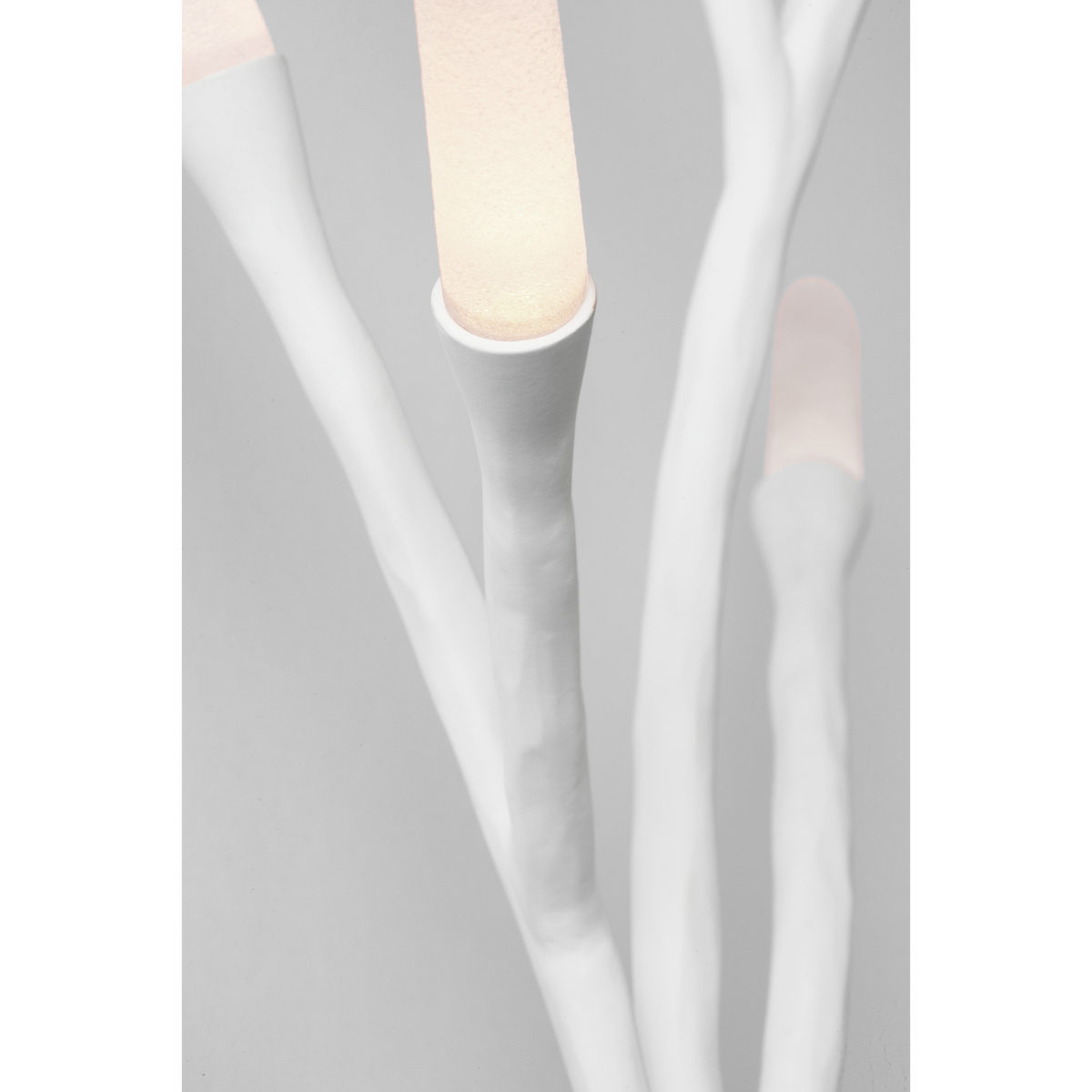 Thomas O'Brien Tirucalli 25" Sculpted Sconce in Plaster White with Etched Crystal W10" x H24.75" x E9.75"