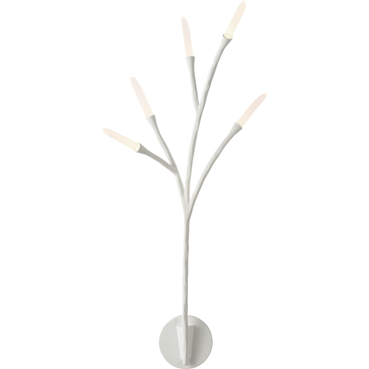 Thomas O'Brien Tirucalli 25" Sculpted Sconce in Plaster White with Etched Crystal W10" x H24.75" x E9.75"