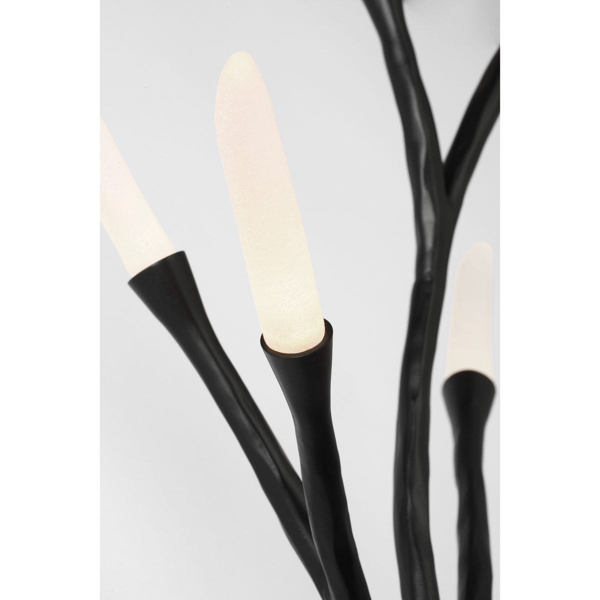 Thomas O'Brien Tirucalli 25" Sculpted Sconce in Waxed Black with Etched Crystal W10" x H24.75" x E9.75"