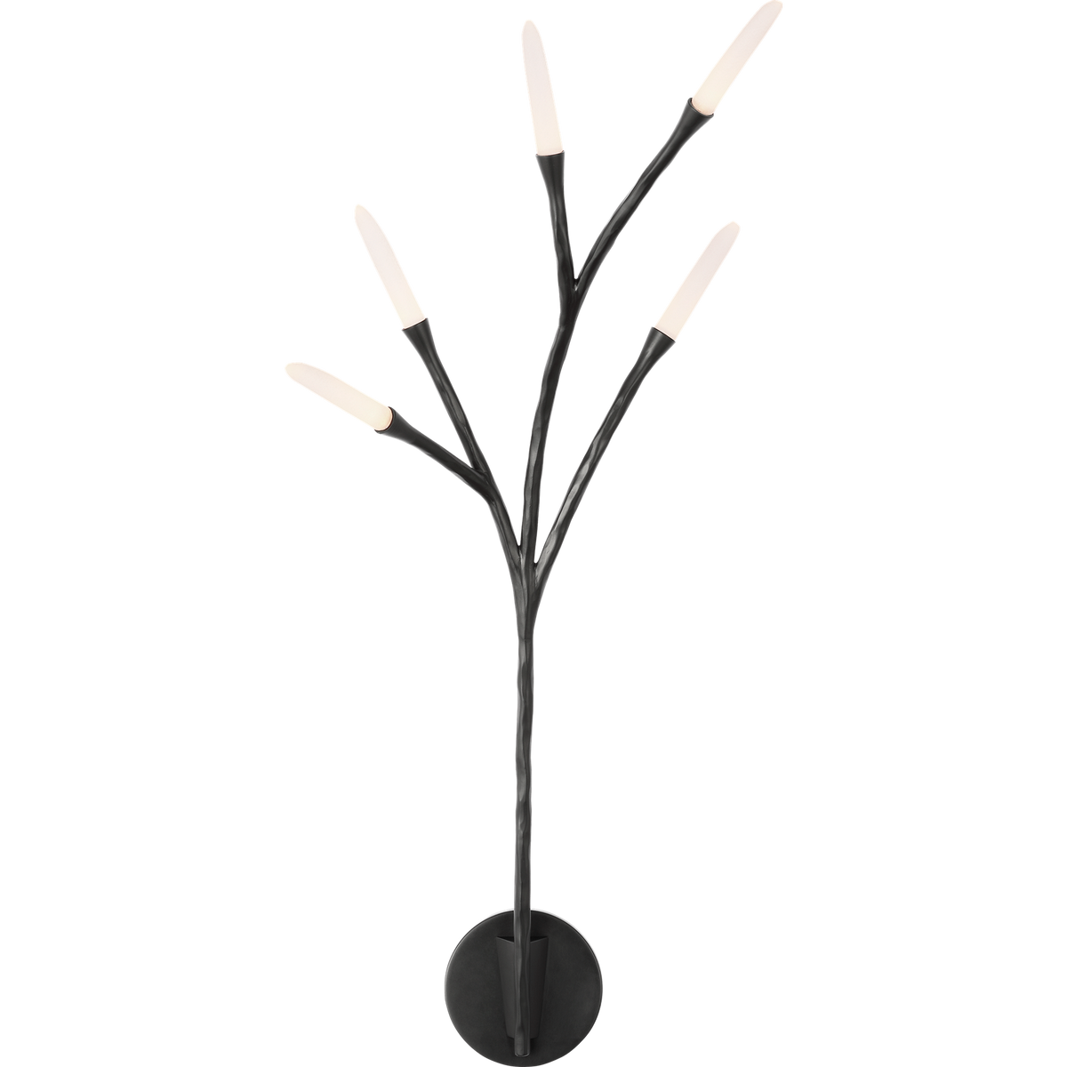 Thomas O'Brien Tirucalli 25" Sculpted Sconce in Waxed Black with Etched Crystal W10" x H24.75" x E9.75"