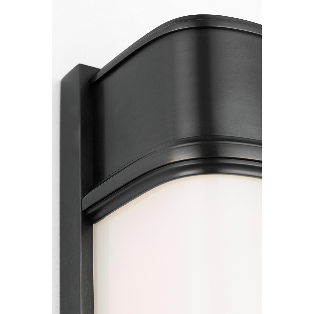 Thomas O'Brien Rally 13" Linear Bath Sconce in Bronze with White Glass W3.75" x H12.75" x E4"