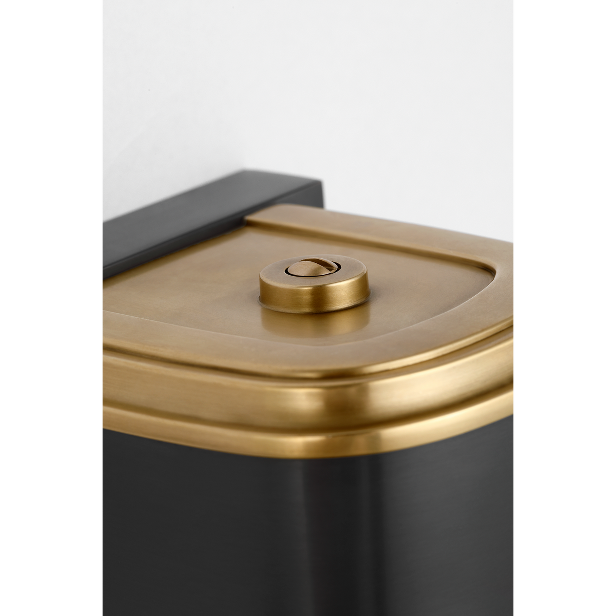 Thomas O'Brien Rally 19" Linear Bath Sconce in Bronze and Hand-Rubbed Antique Brass with White Glass W3.75" x H18.5" x E4"