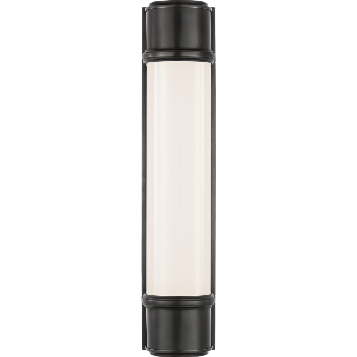 Thomas O'Brien Rally 19" Linear Bath Sconce in Bronze with White Glass W3.75" x H18.5" x E4"
