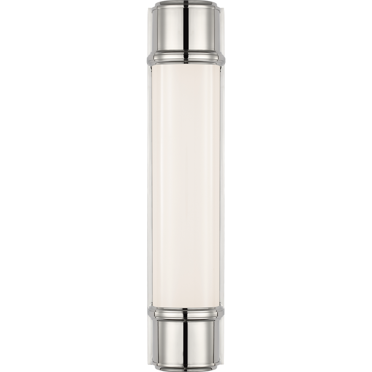 Thomas O'Brien Rally 19" Linear Bath Sconce in Polished Nickel with White Glass W3.75" x H18.5" x E4"