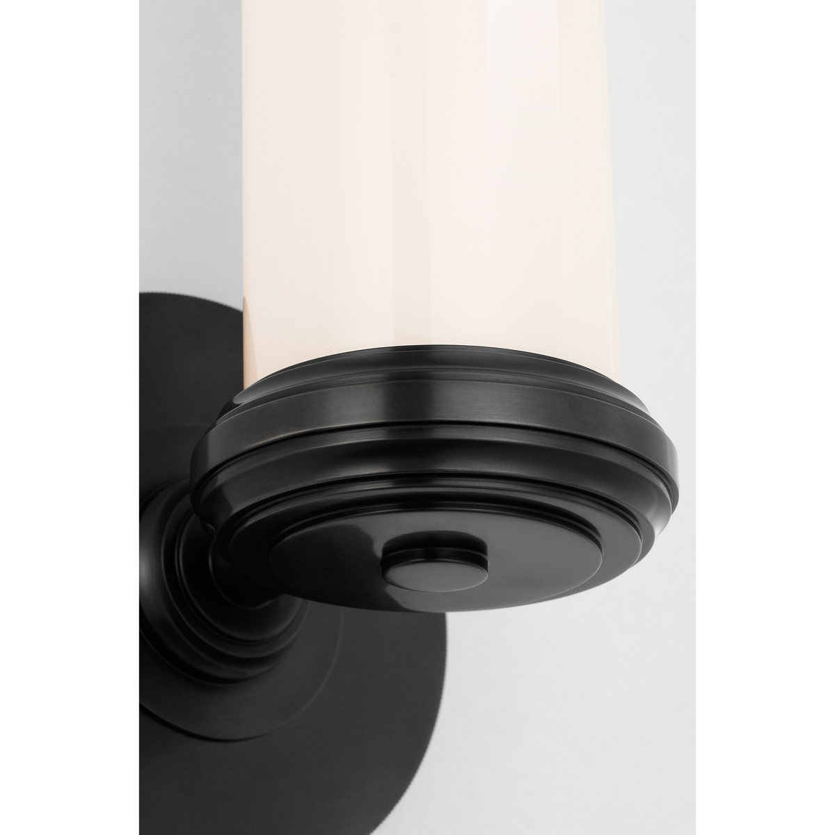 Thomas O'Brien Rally 23" Bracketed Bath Sconce in Bronze with White Glass W4.75" x H22.5" x E5"
