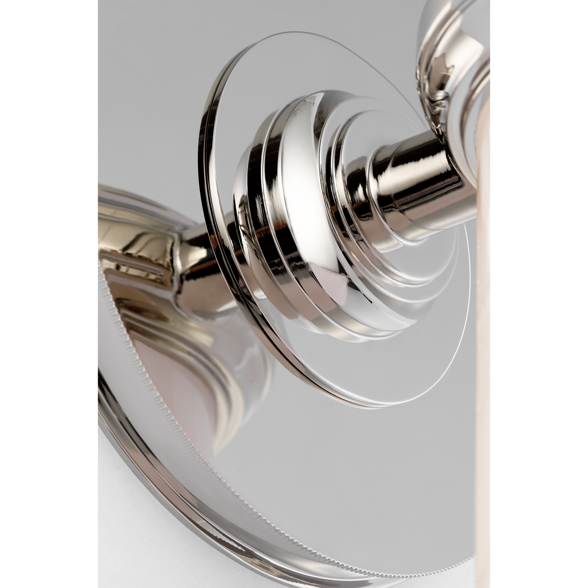 Thomas O'Brien Rally 23" Bracketed Bath Sconce in Polished Nickel with White Glass W4.75" x H22.5" x E5"