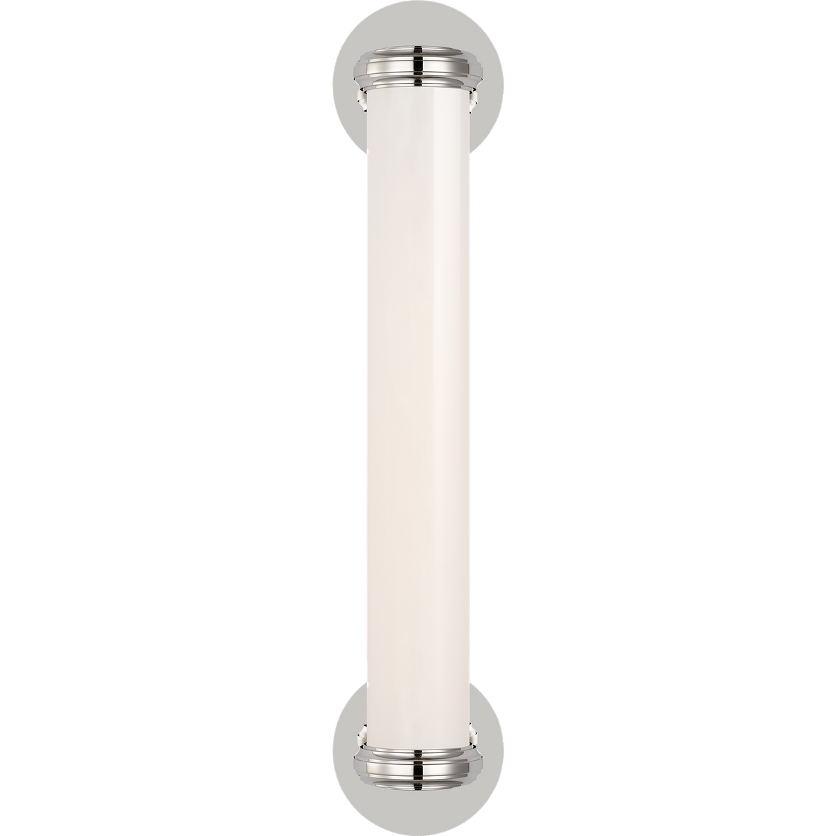 Thomas O'Brien Rally 23" Bracketed Bath Sconce in Polished Nickel with White Glass W4.75" x H22.5" x E5"