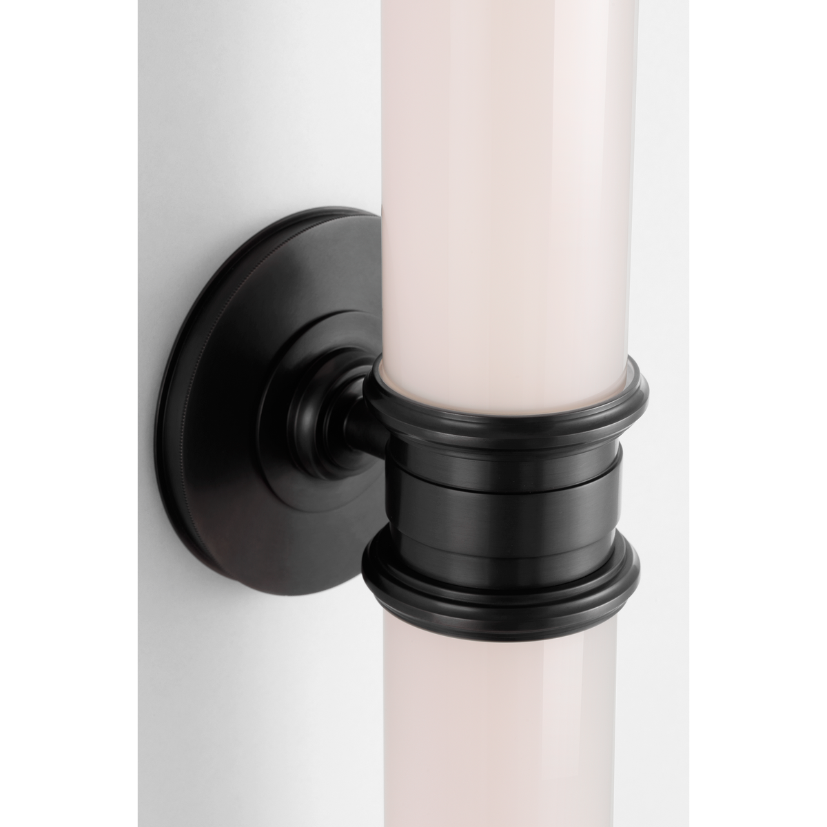 Thomas O'Brien Rally 18" Double Bath Sconce in Bronze with White Glass W4.75" x H18" x E5"