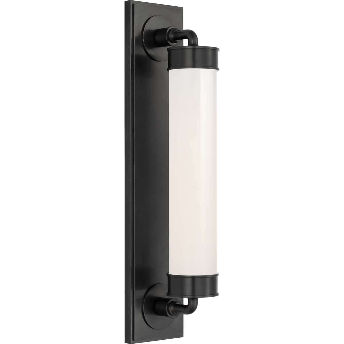 Thomas O'Brien Maritime 20" Linear Bath Sconce in Bronze with White Glass W4.25" x H20" x E5"