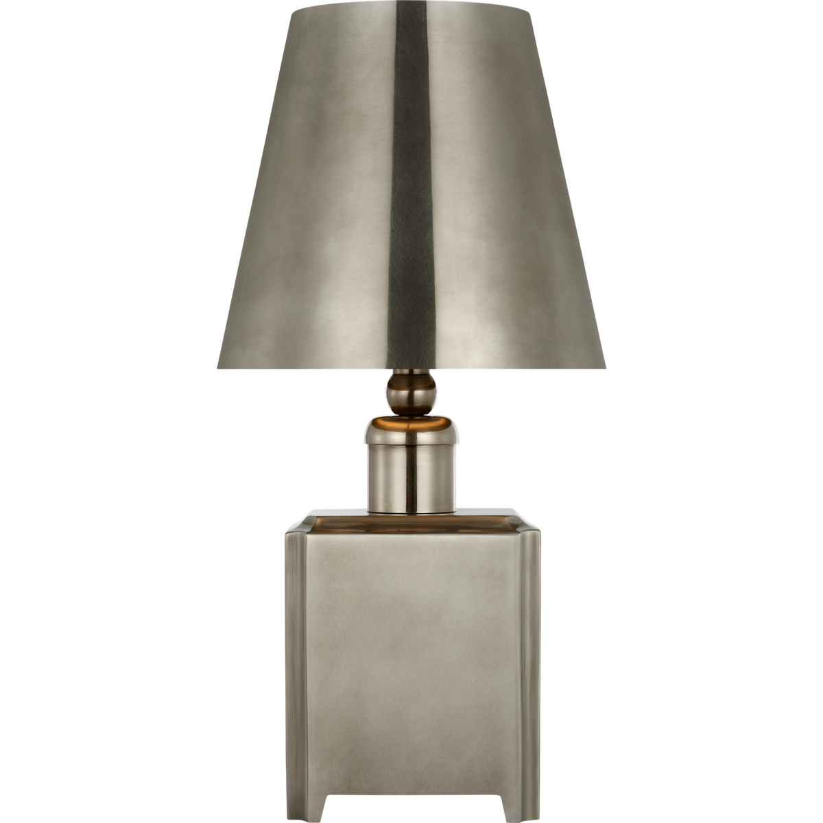 Thomas O'Brien Dino 13" Cordless Accent Lamp in Pewter with Pewter Shade W6.5" x H13.25"