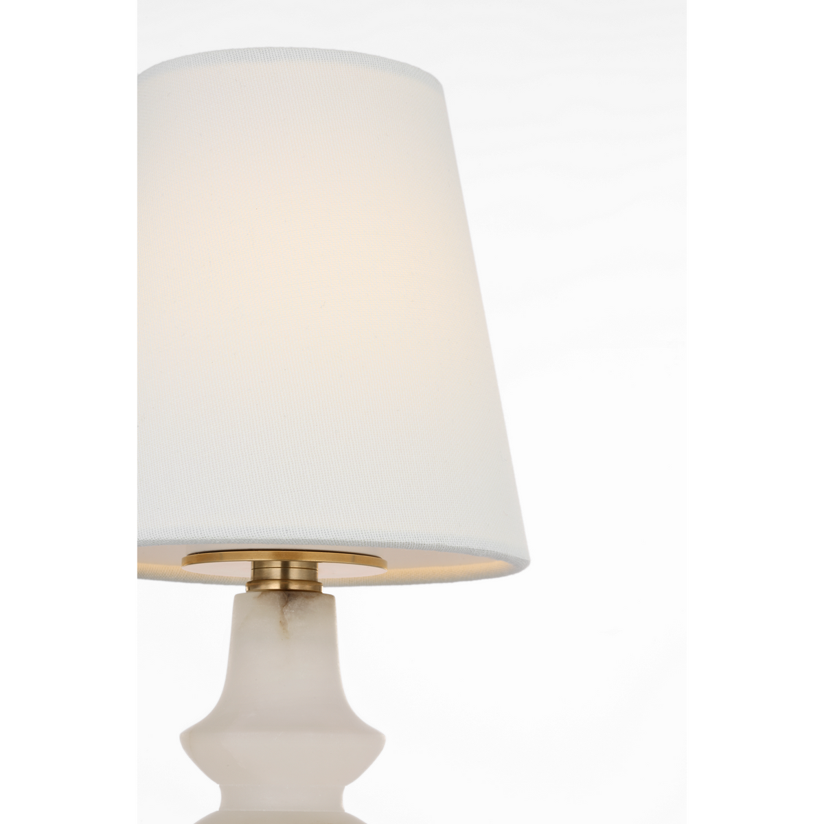 Thomas O'Brien Fifi 10" Cordless Accent Lamp in Alabaster with Linen Shade W5.5" x H10"