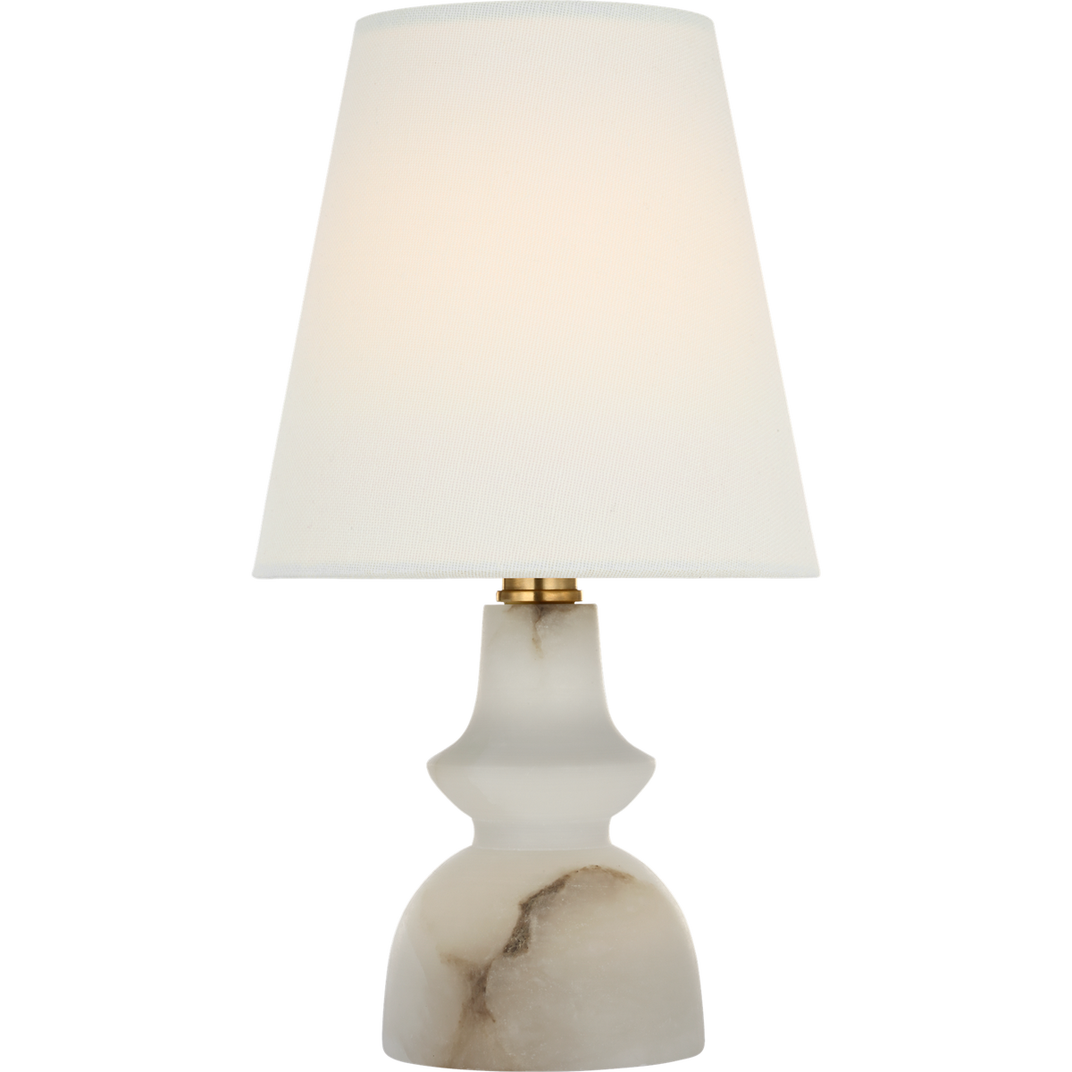 Thomas O'Brien Fifi 10" Cordless Accent Lamp in Alabaster with Linen Shade W5.5" x H10"