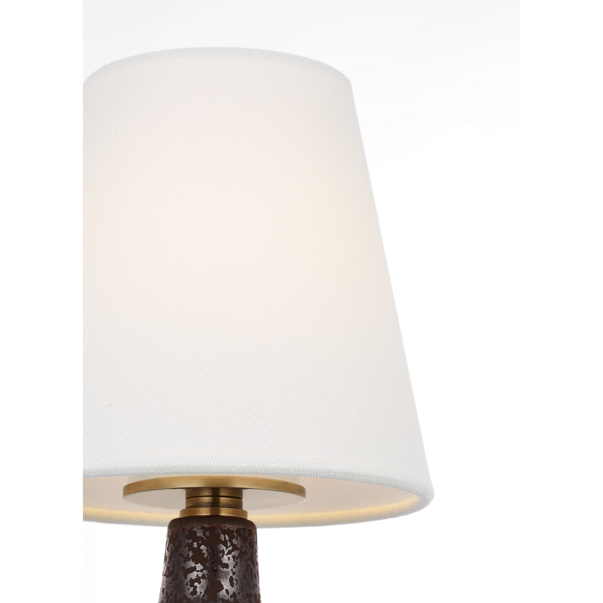 Thomas O'Brien Fifi 10" Cordless Accent Lamp in Crystal Bronze with Linen Shade W5.5" x H10"