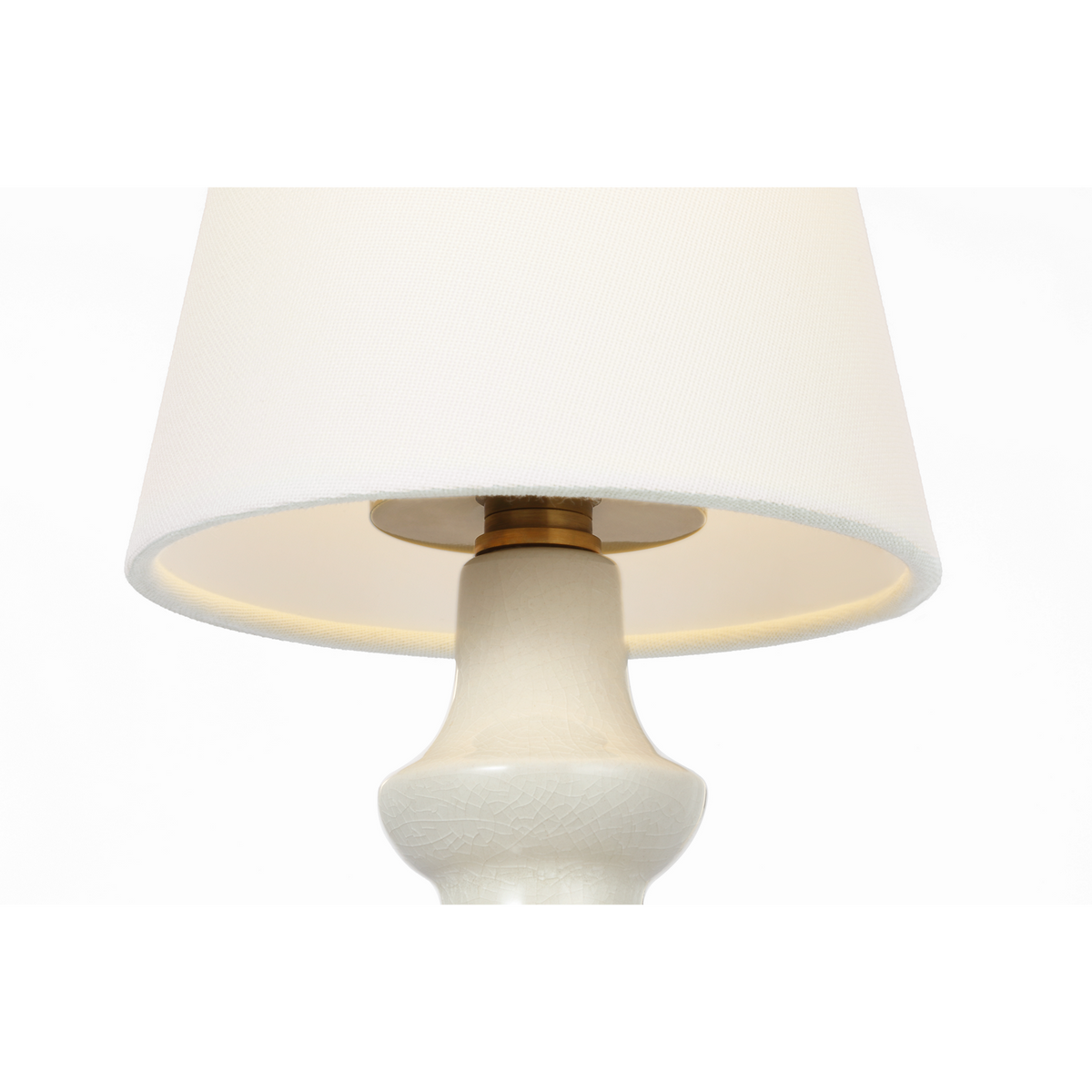 Thomas O'Brien Fifi 10" Cordless Accent Lamp in Tea Stain Crackle with Linen Shade W5.5" x H10"