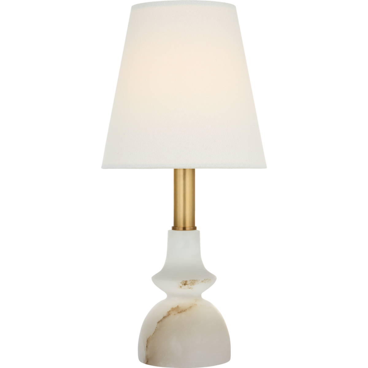Thomas O'Brien Fifi 12" Cordless Accent Lamp in Alabaster with Linen Shade W5.5" x H12"