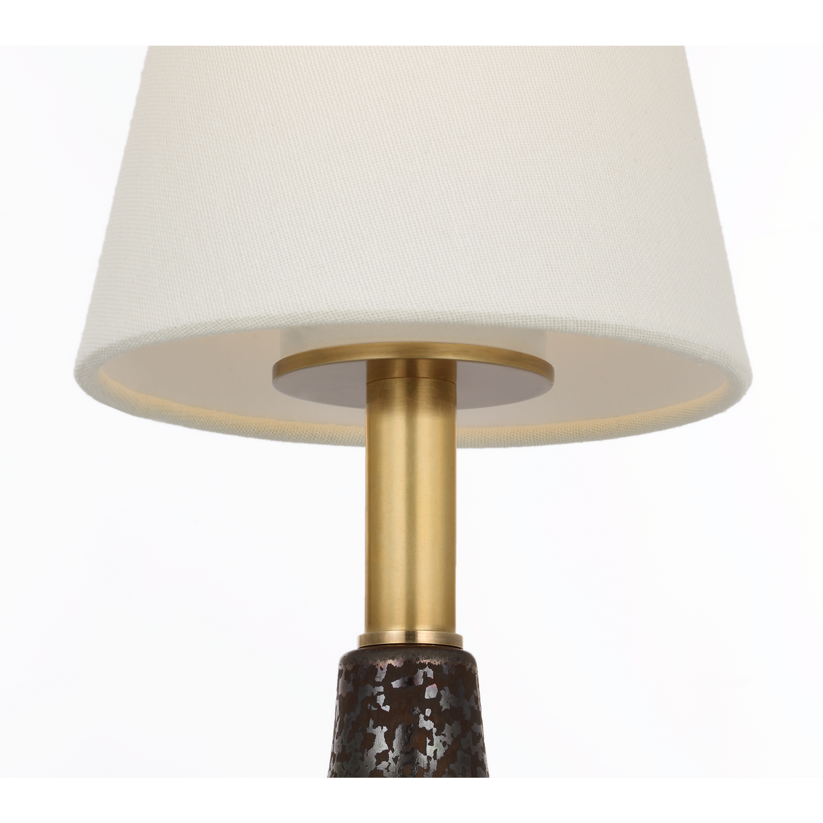 Thomas O'Brien Fifi 12" Cordless Accent Lamp in Crystal Bronze with Linen Shade W5.5" x H12"