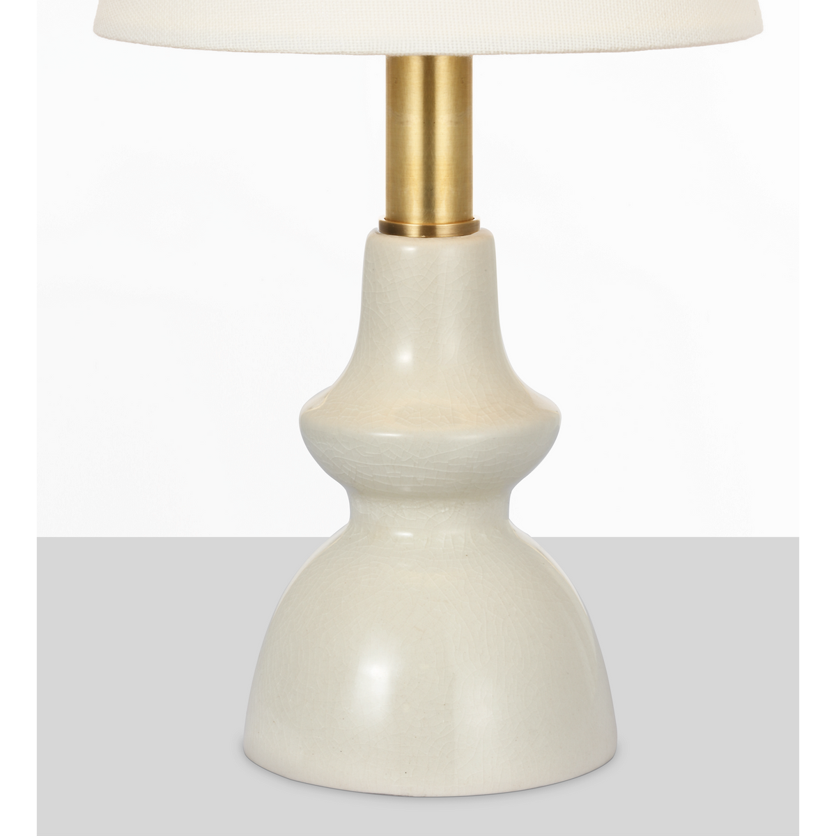 Thomas O'Brien Fifi 12" Cordless Accent Lamp in Tea Stain Crackle with Linen Shade W5.5" x H12"